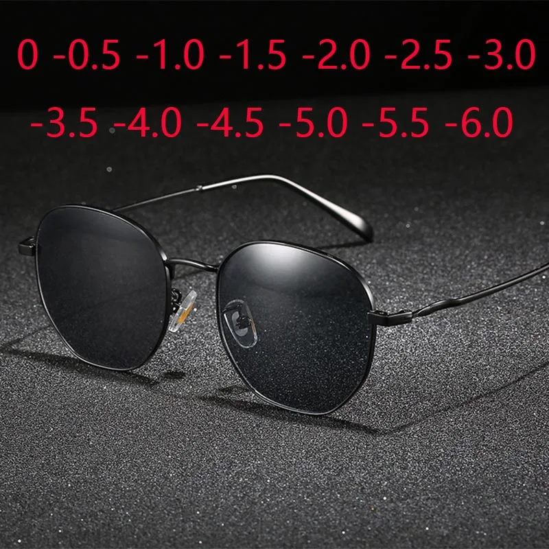 Polygon Myopia Prescription Sunglasses SPH 0 To -6.0 Men Women Nearsighted Glasses Optics Spectacles Short Sight