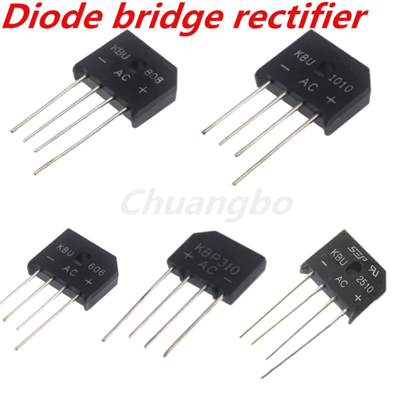 10PCS brand new IC KBU808 KBU608 KBU2510 KBU810 KBU1010 KBU1510 KBP406 KBP206 KBP210 KBU606 KBU307 KBU310 Diode bridge rectifier