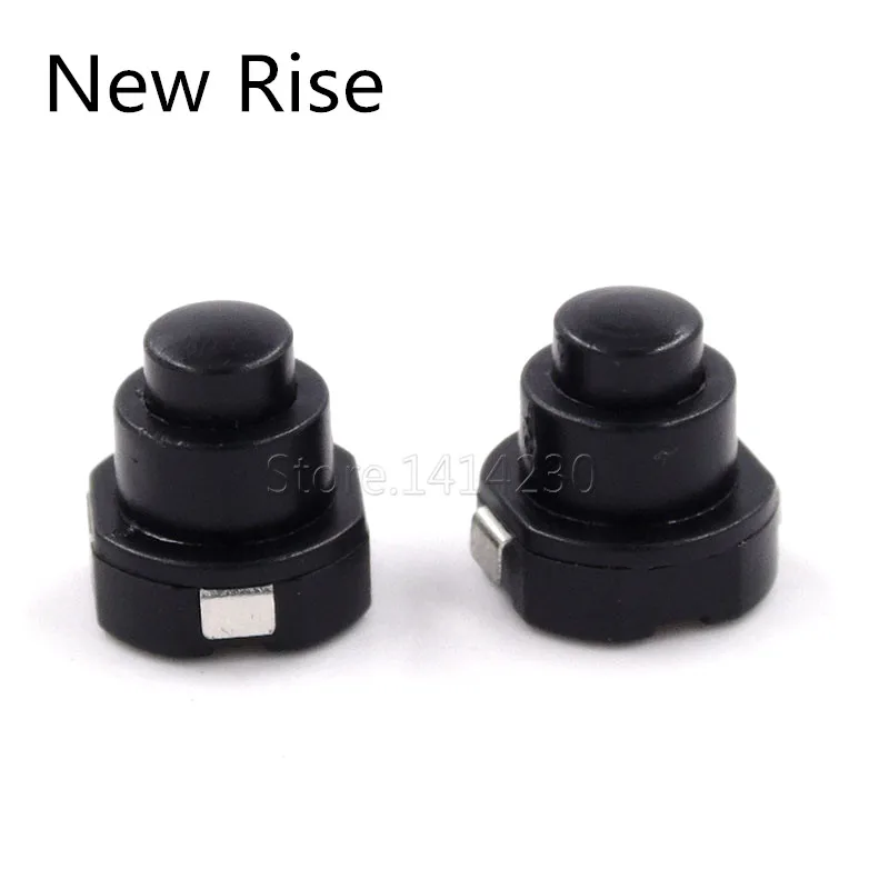 10PCS DC 30V 1A Flashlight Torch Part Round Push Button Switch Black 10mm x 10mm