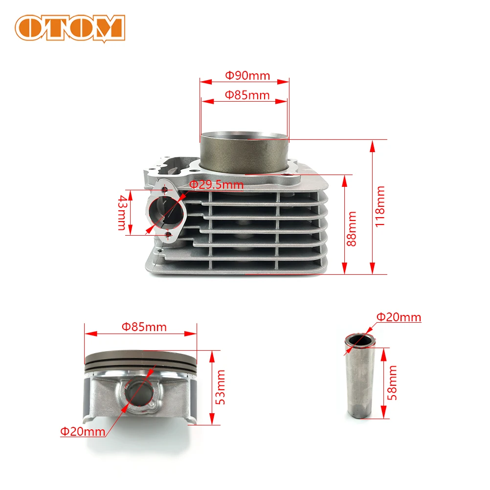 OTOM Motorcycle XR400 85mm Air Cylinder Block Piston Pin Rings Gasket Kit Engine Parts For HONDA TRX400EX NX400 XR400R CB400SS