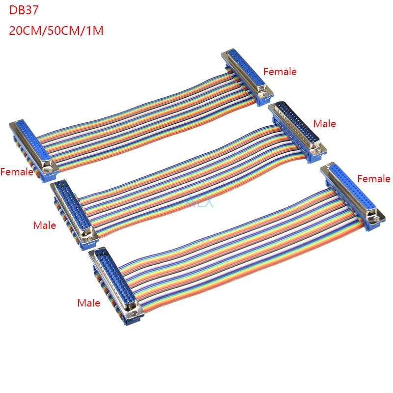 1PCS 20CM 50CM 1M DB37 MALE to FEMALE/MALE TO MALE/FEMALE TO FEMALE CABLE D-Sub serial port connector adapter Extension Cable