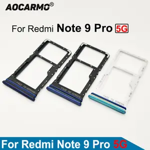 Bilashmart Aocarmo Xiaomi Redmi Note 9 Pro 5G Green Blue Grey Sim Card SIM Tray Slot Holder Replacement Parts
