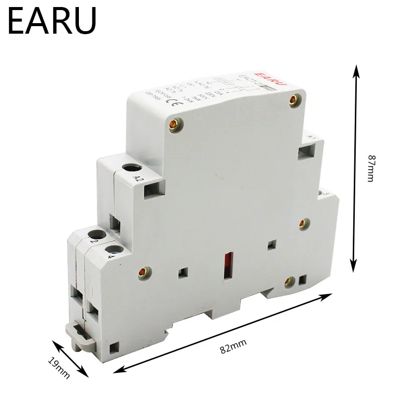 2P 16A 20A 25A  1NO 1NC 2NO 2NC AC 220V 230V 50/60Hz Din Rail Mounted Household Modular AC Contactor for Smart Home House Hotel