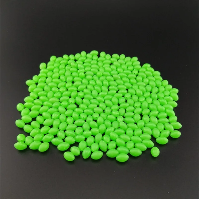 100pcs/Lot Fishing Luminous Beads Space Beans Round Float Balls Night Plastic Light Glowing Stopper Oval Tackle Lure Accessories