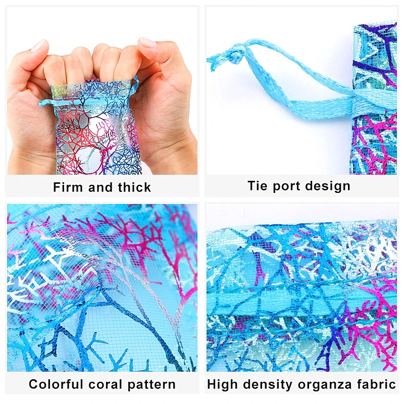 Wholesale 5*7 7*9 9*12 10*15cm Colorful Organza Bags Drawstring Jewelry Packaging Bags Wedding Gift Bags Jewelry Pouches