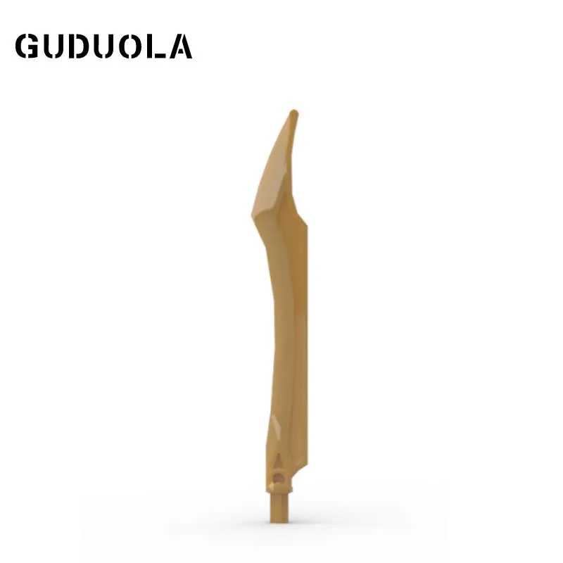 Guduola Special Brick Sword with Curved Tip and Axle 11305 MOC Building Block DIY Educational Toys Accessories 10pcs/LOT