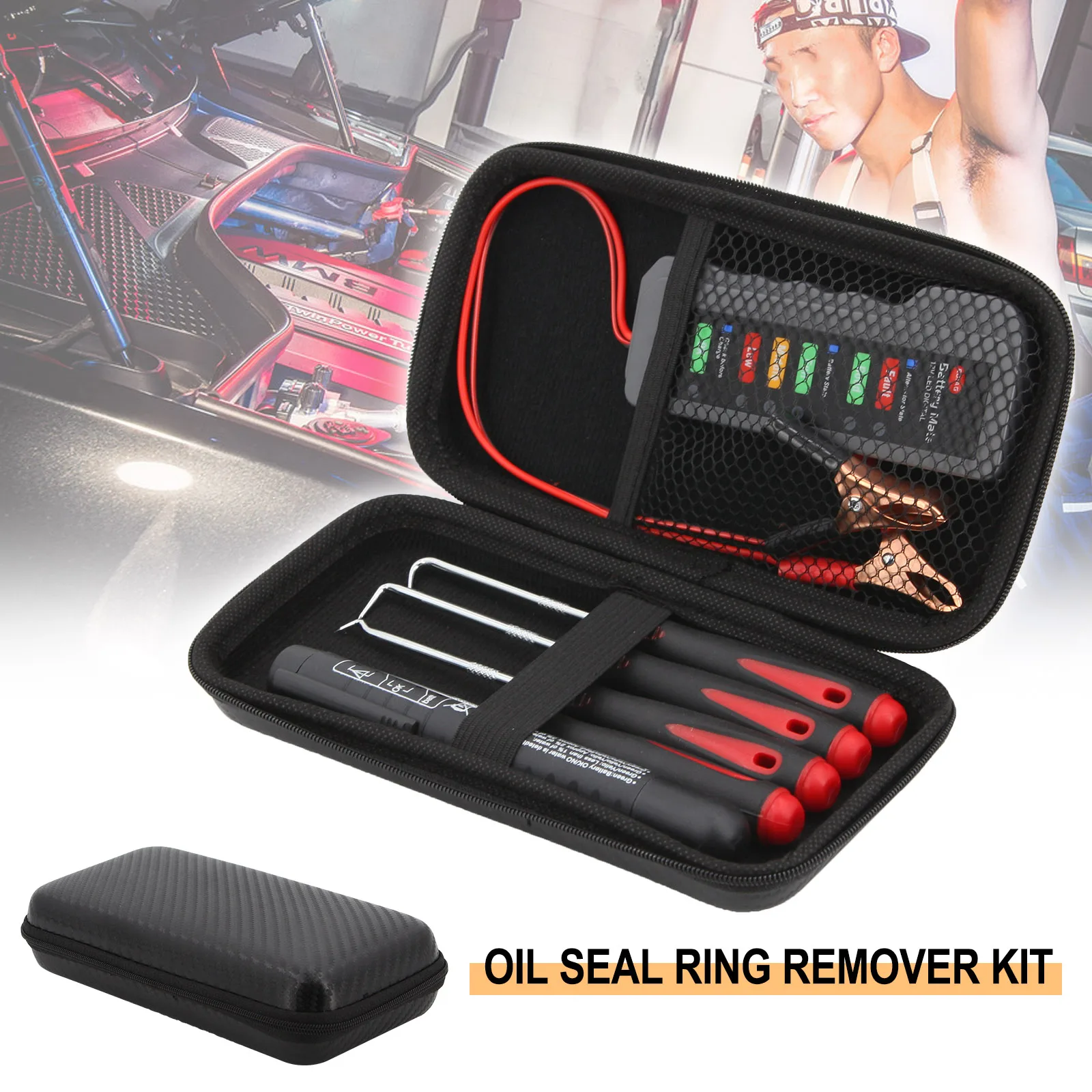 Car Battery Tester Brake Fluid Tester Kit Auto Oil Seal Screwdrivers Set O-Ring Gasket Puller Remover Light Circuit Tester Lamp