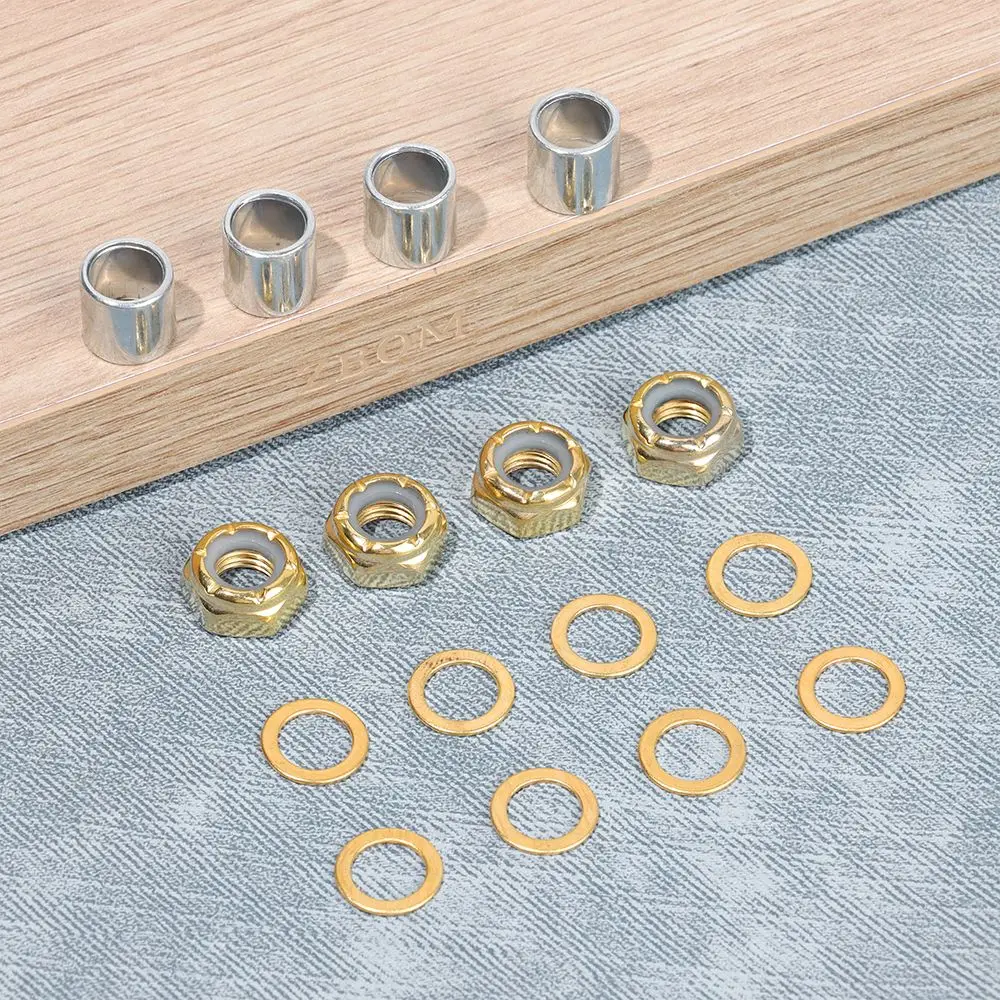 16pcs High Quality Outdoor Kit Speed Rings Skateboard Truck Hardware Spacers Axle Nuts Skateboard Longboard Parts