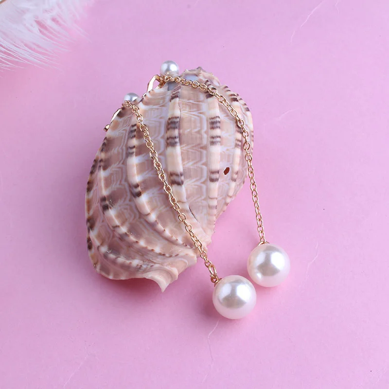 Big Simulated Pearl Long pearl  clip on earrings Without Piercing for Women Wedding Party Ear Clips Gift
