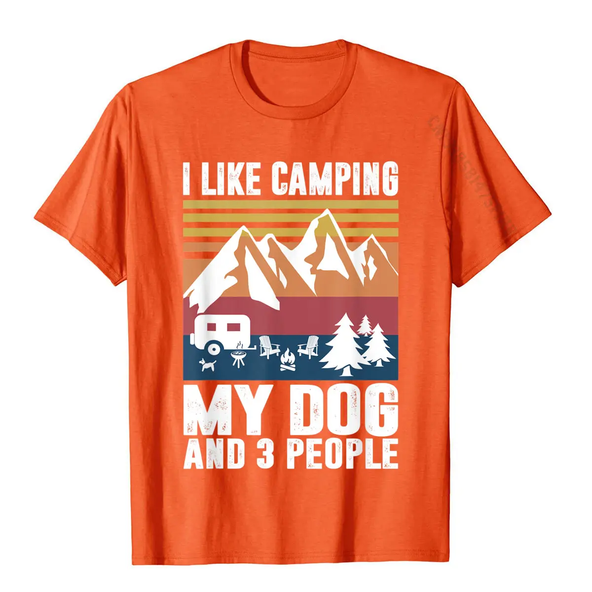 I Like Camping My Dog And Three People Funny Campers T-Shirt T Shirt Hip Hop Casual Cotton Mens Top T-Shirts Print