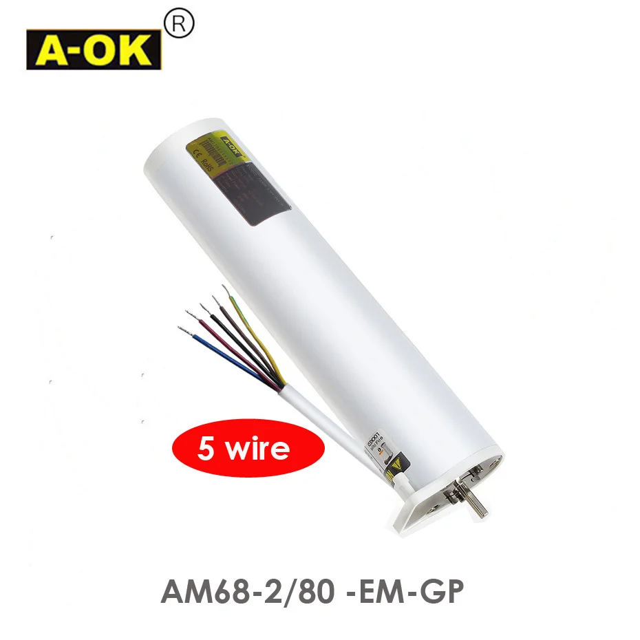 

A-OK AM68 80W 5 Wire Curtain Motor,RF433 Remote Control,485/Dry Contact/Wall Switch Control,100-240V 50/60HZ,Home Automation