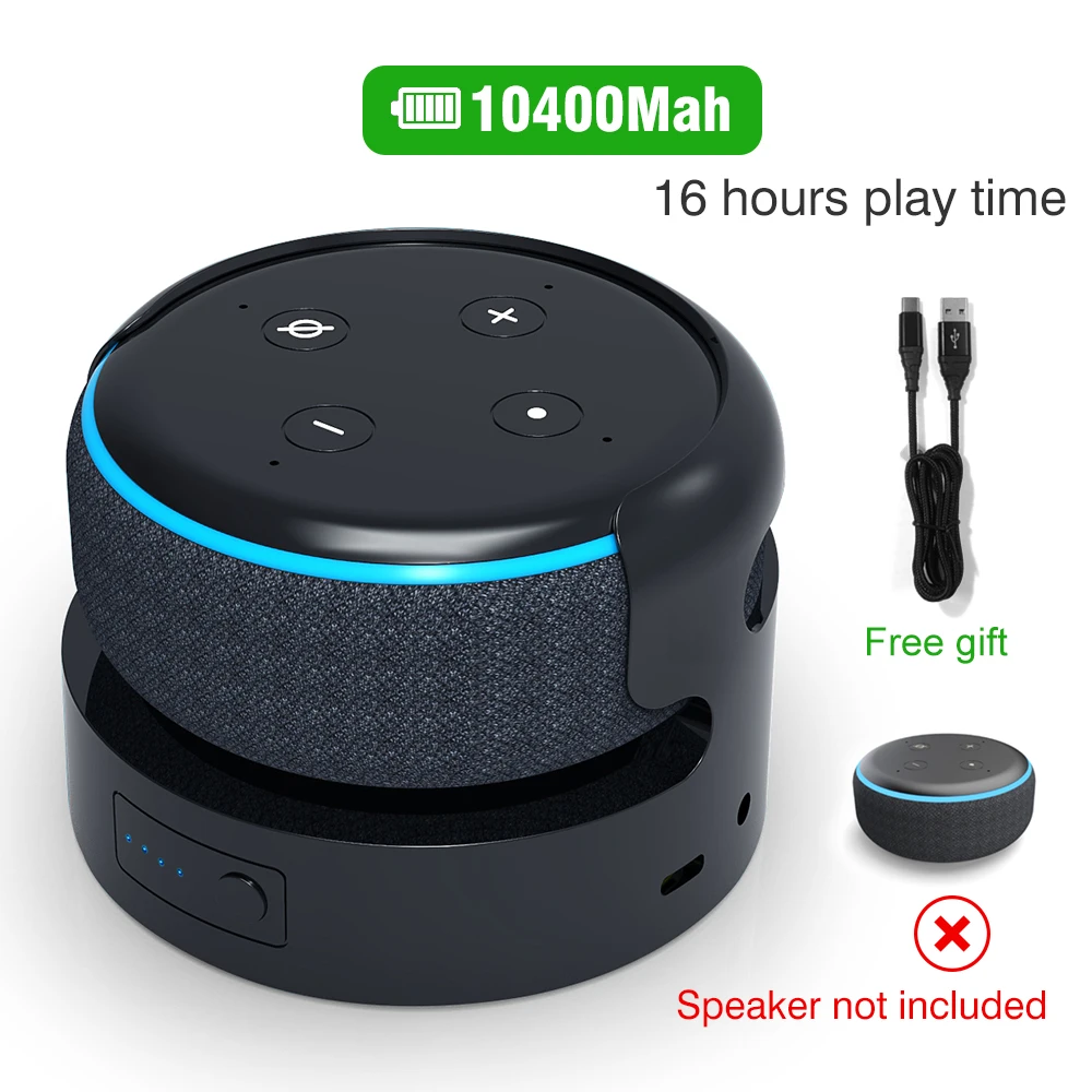 家庭用リチウム電池パック,3穴,Echo Dot用,ポータブル充電器