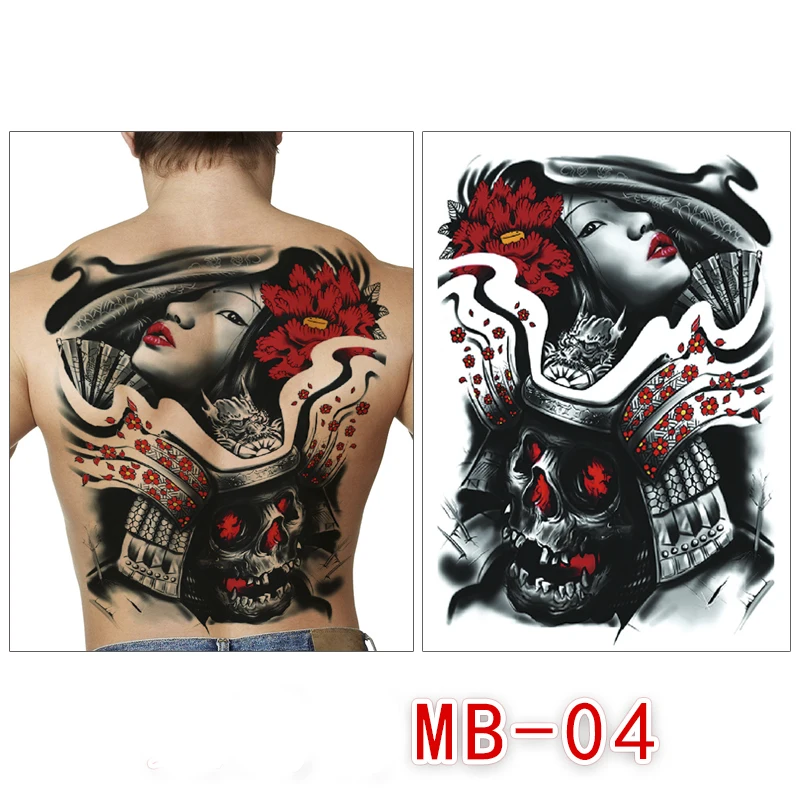 Waterproof temporary men tattoos tattoo full back large tatoo fake dragon girl tattoo body art sticker sexy decals transferable