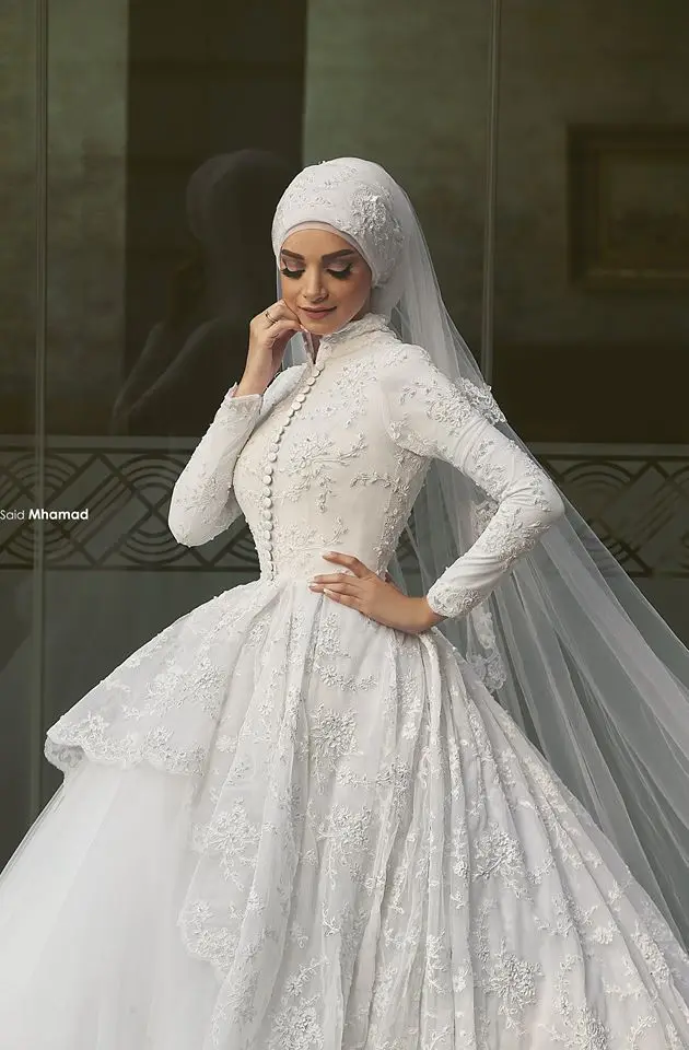 Robe de Mariage Long Sleeve Ball bridal Gown 2023 High Neck Lace Vestido de Noiva robe de mariee mother of the bride dresses