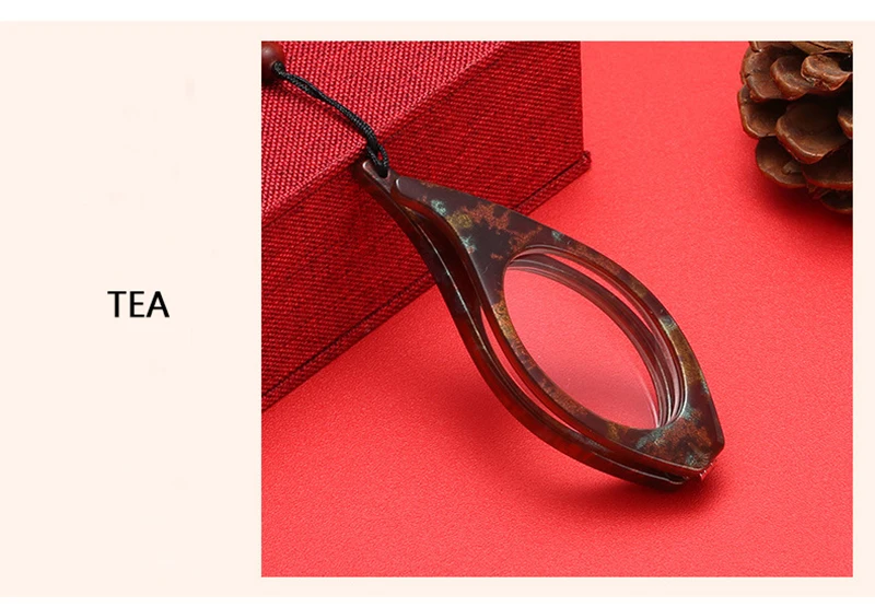 Faltbare Anhänger Lesebrille Lupe Tragbare Verhindern Verlust Runde/Katzen Augen Halskette Prebyopie Brille Senden Mit Kette – Detail 18