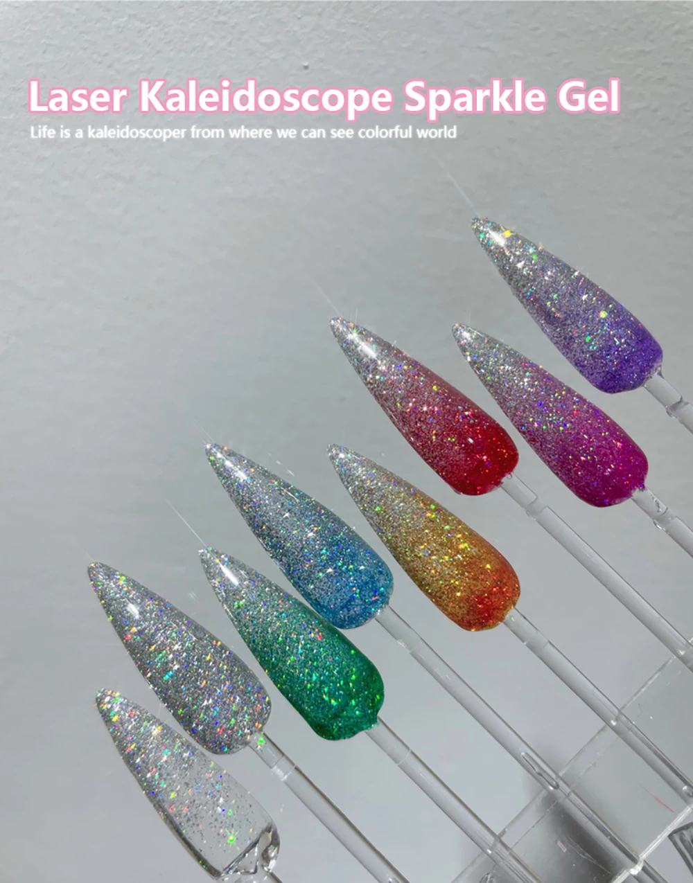 Vendeeni 6 Stück/Set Laser-Glitzer-Gel-Nagellack UV LED Soak-Off Gel-Lack Super-Flash-Gel-Lack Kann mit Jeder Grundfarbe Kombiniert Werden – Detail 1