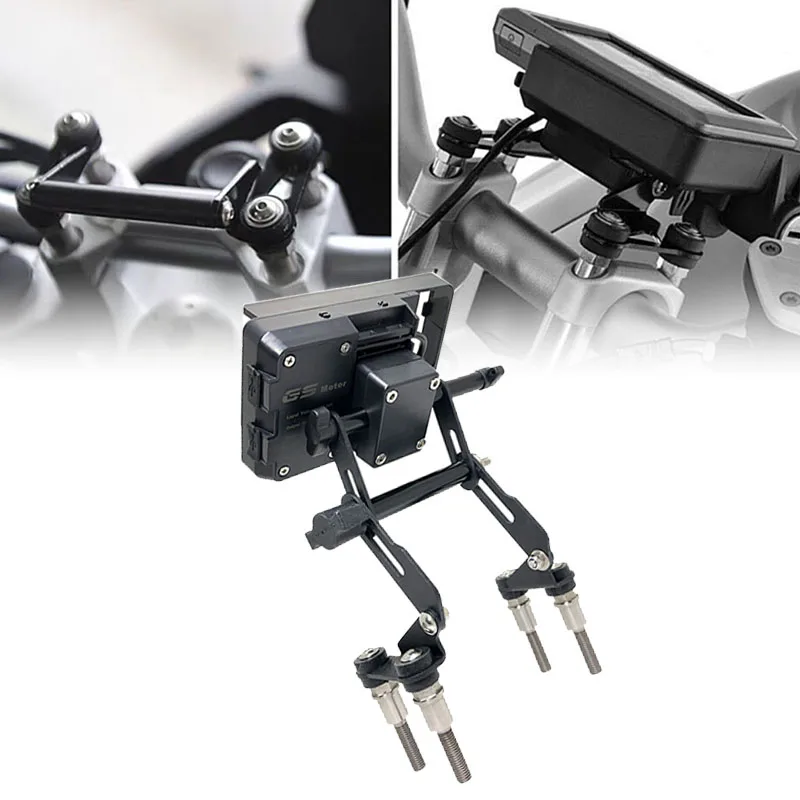 For BMW F750GS F850GS F800GS F700GS R1200R Motorcycle 12mm Handlebar Mobile phone Navigation GPS bracket USB phone charging