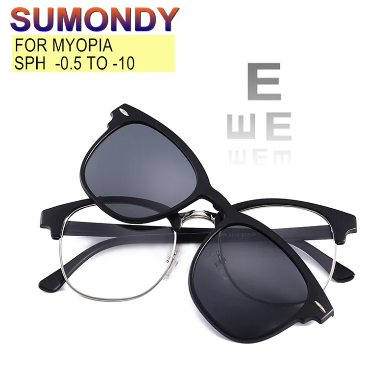 Magnet Clip Of Sunglasses Myopia Glasses -0.5 to -10 Men Women Fashion Prescription Spectacles Shortsighted Astigmatism UF156