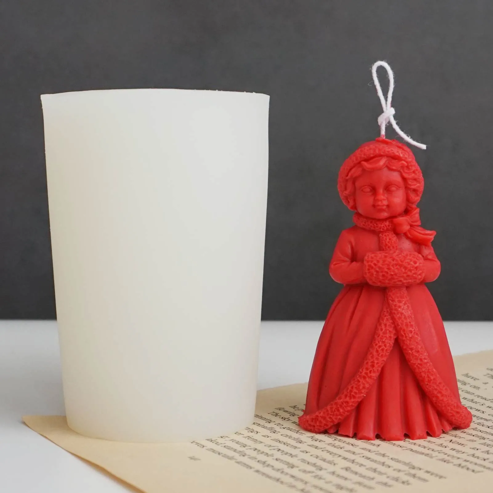 Christmas Princess Candle Silicone Mold Handmade Aromatherapy Gypsum Candle Silicone Mold Little Girl Baking Mould Home Decor