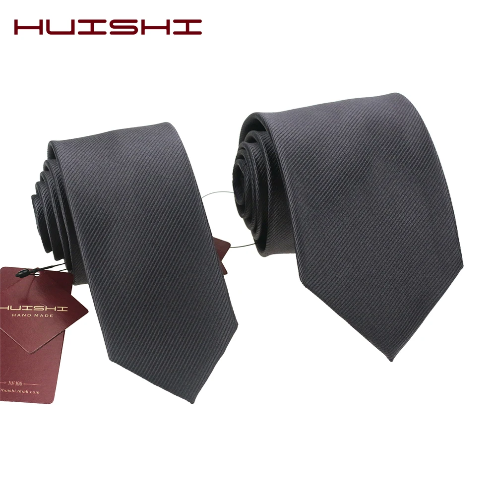 Male Formal Business Neck Tie Sale Wholesale Dark Gray Color Retro Stripe Shape Unisex Necktie Men Polyester Wedding Accessories