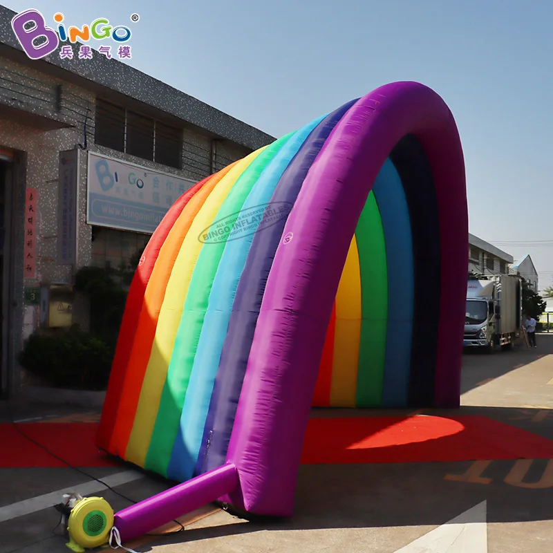 Inflatable Rainbow Arch For Event Stage Decoration / 6x3x4.5 Meters Inflated Colorful Archway Balloon Toys - BG-A1001