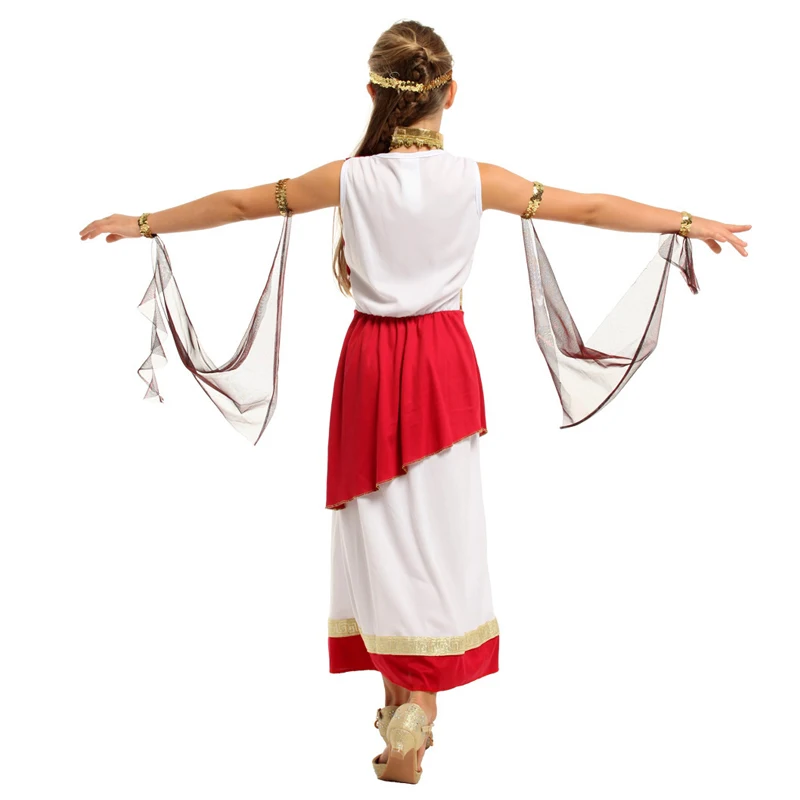 Girl Carnival Purim Greek Goddess A-thena Costume Halloween Empress Rome Cosplay Fancy Party Dress
