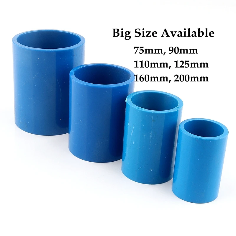 

Big Size ID 63~160mm PVC Pipe Straight Connector Plastic Joint Fittings Mounting Hydroponics Pipe Straight Equal Connector Parts