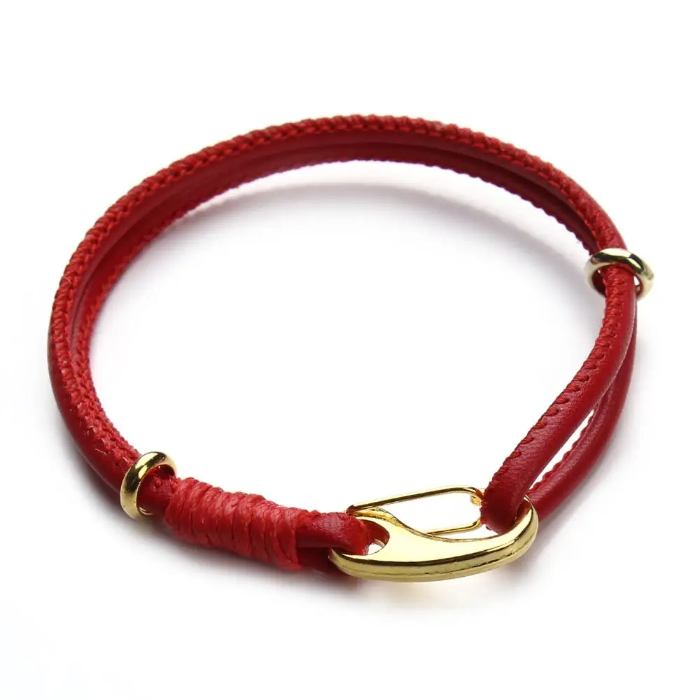 أساور جلدية ذات طبقة معدنية مزدوجة للنساء ، سحر متعدد الألوان ، جلد الغنم اليدوي ، مجوهرات الموضة #5