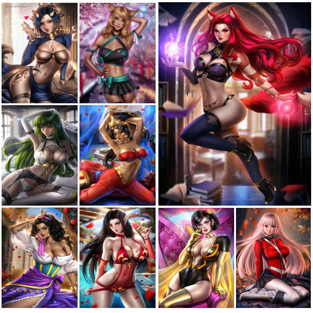 

Sexy Anime Girl Elf Vixen Women Wall Art Canvas Painting Wall Pictures For Living Room Posters And Prints Home Decor Unframed