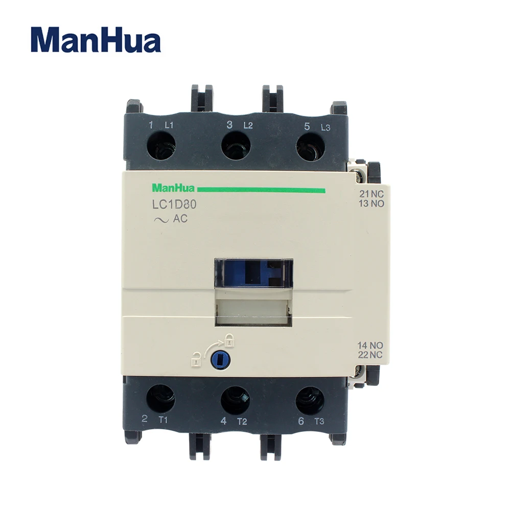 

ManHua Din Rail Mounted LC1-D80 Contactor Electrical Industrial AC Contactor 50Hz 220/230V 80A