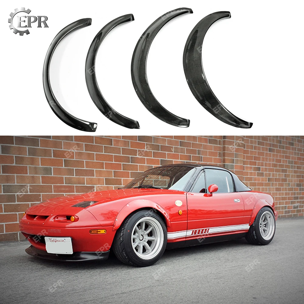 

For Mazda MX5 (1990-1997) Miata NA Wide Body Kit Carbon Fiber Front & Rear Fender Flares Sets Tuning Part Trim Bodykits