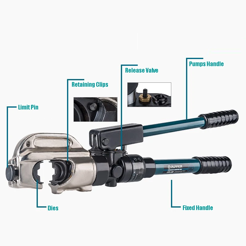 ZUPPER TOOLS Hydraulic Compression Tool 50-400mm2 for applying compression lugs to copper,aluminum conductors CYO-430