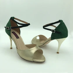 NEW Argentina Tango Dance Shoes Party Shoes Wedding Shoes leather outsole T6282AGLDGS in 9cm heel 7.5cm available