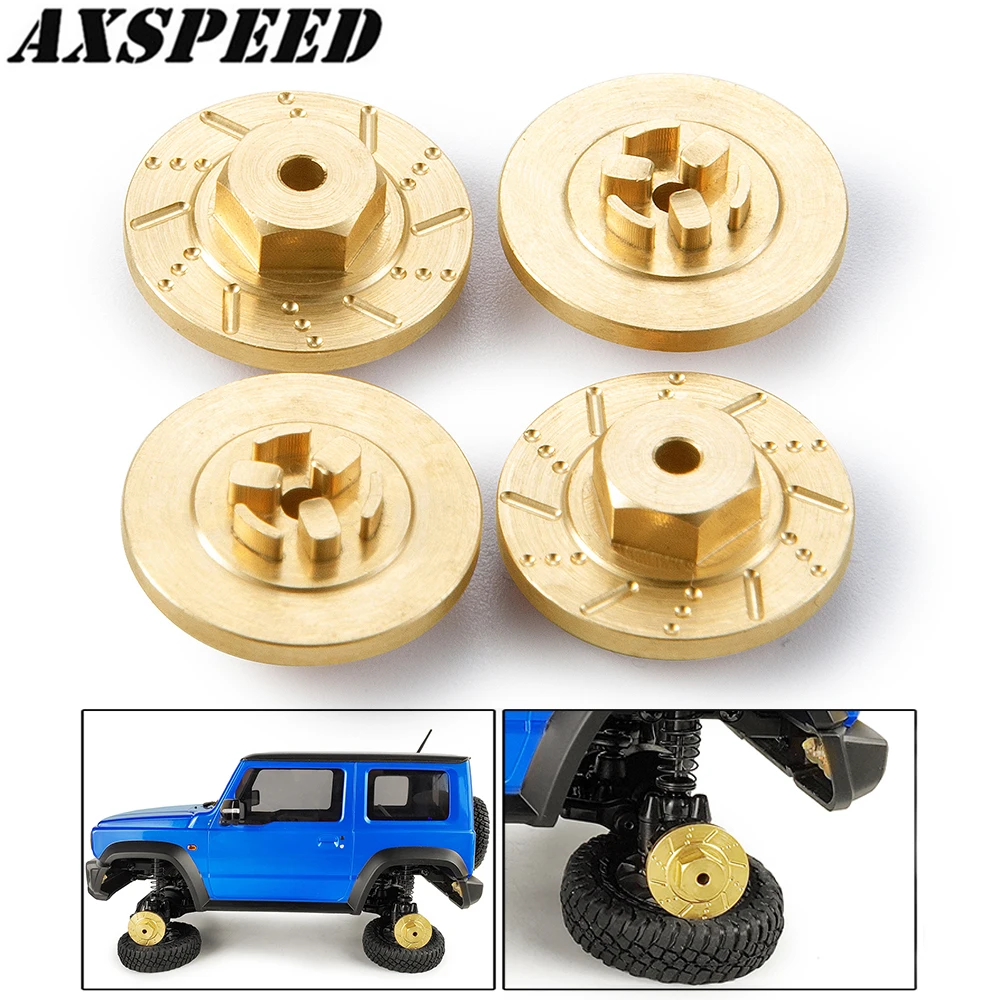 AXSPEED 4PCS Wheel Hex Adapters Conversion Brass Counterweight for Kyosho Mini-z 4x4 4-Runner Jimny Jeep Upgrade Parts