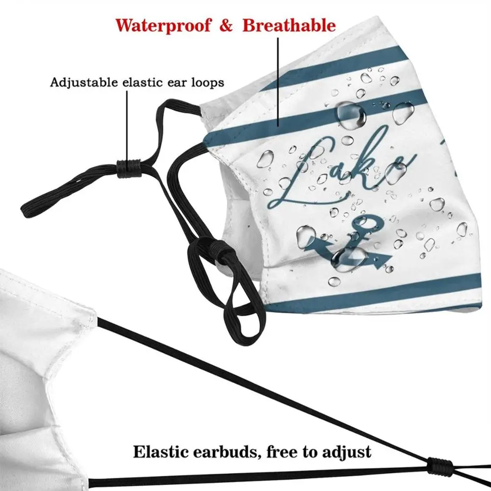 Маска с фильтром Pm2.5 на заказ для украшения дома в озере, в сине-белую полоску