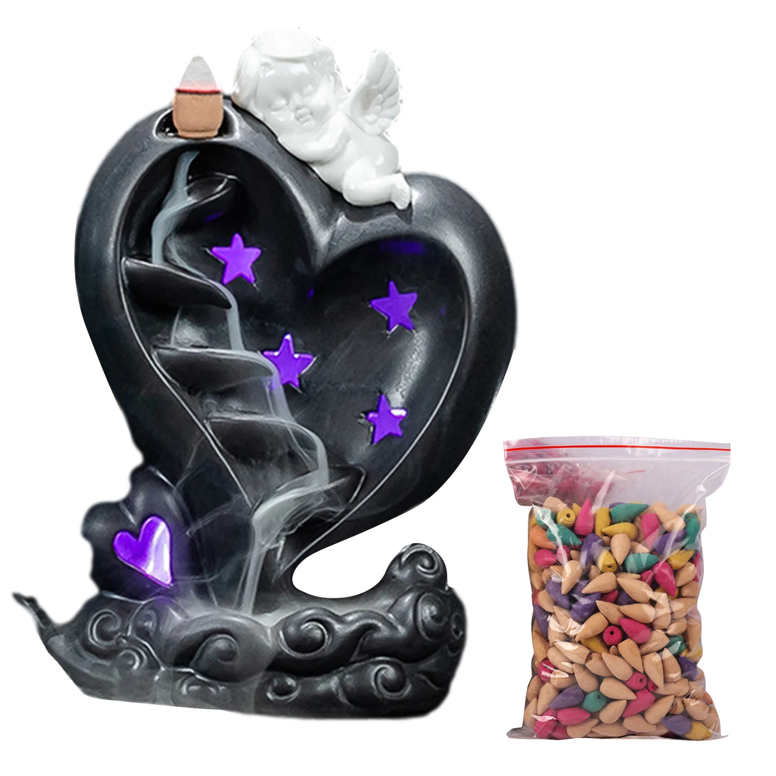 Back Flow Incense Burner Incense Holder Home Decoration Resin Smoke Incense Holder Office Home Unique Crafts Furnishing