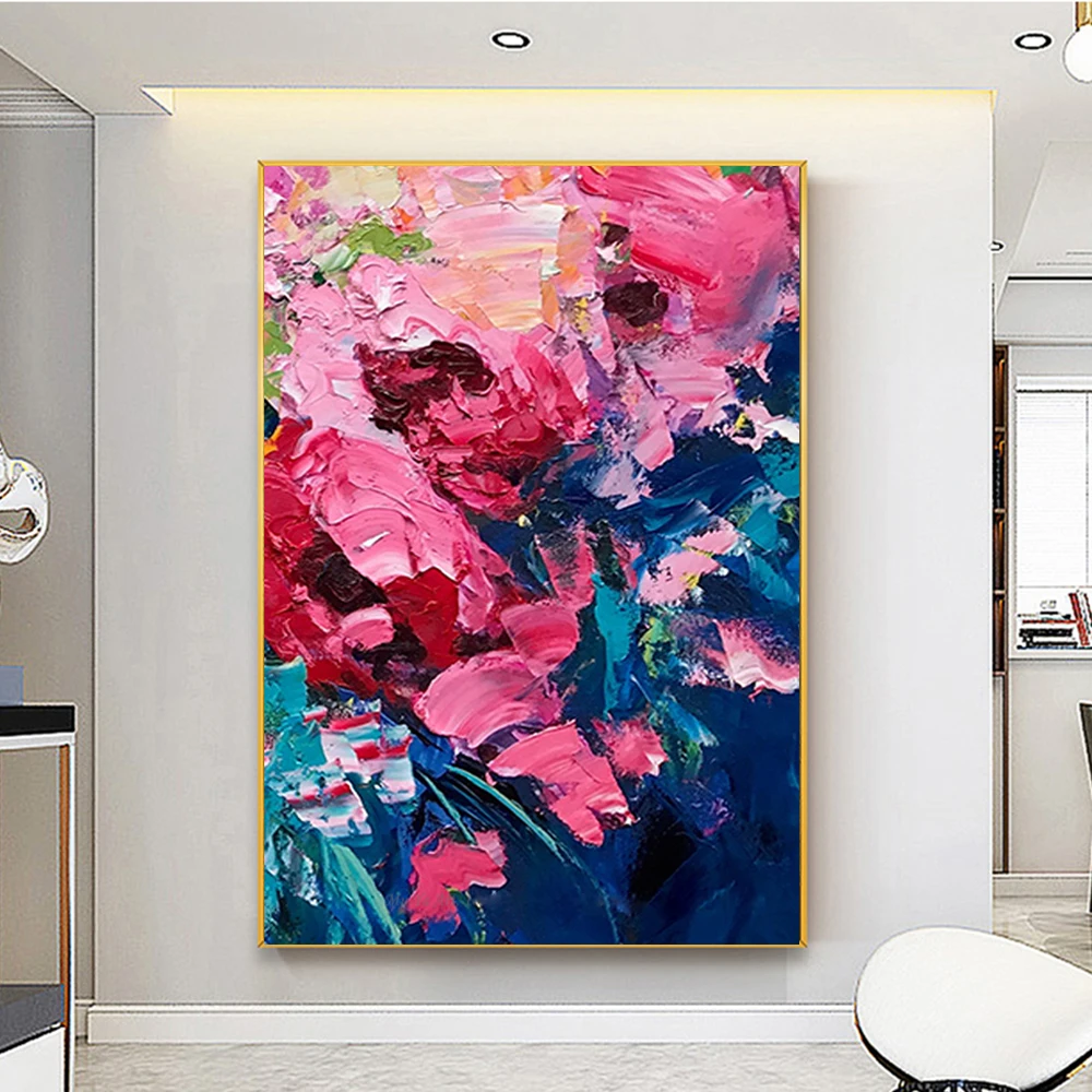 

Hand Painted Canvas Painting Cuadros Grandes Flower Decoration Bedroom Wall Decoration Oil Painting Handmade Abstract Paintings