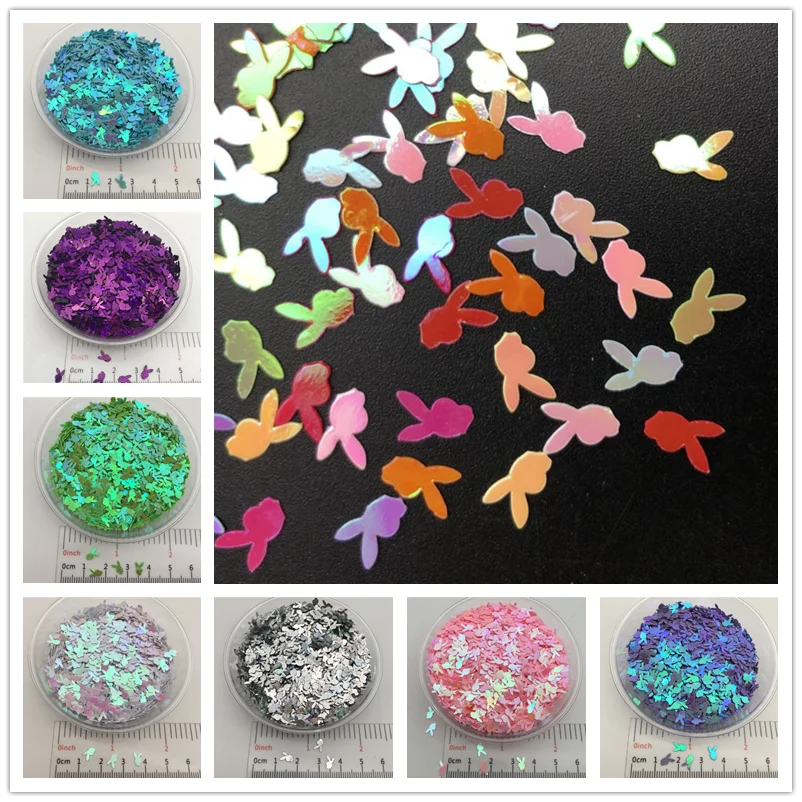 20g 5mm Paillettes sciolte in PVC a forma di coniglio Paillettes Glitter per Nail Art manicure/cucito/decorazione di cerimonia nuziale coriandoli