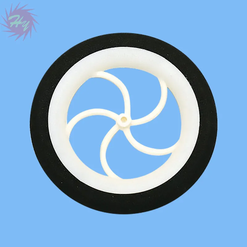 2 Pcs Super Light Wheels (Sponge Tire) Color White/Black D60/65mm For RC Airplane Replacement Toys Plane Accessory