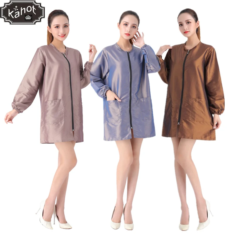 

Professional Salon Smock Stylist Jacket Cosmetology Uniform Zipper Hairdressing Cape Beauty SPA Guest Client Kimono Gown Apron