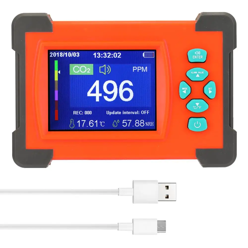 

Portable Carbon Dioxide Detector Useful CO2 Meter Air Quality Monitor with Storage Case
