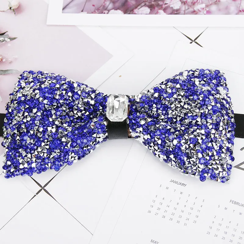 Diamond Black Red Bow Tie Men For Rhinestone Collar Men Bowtie Crystal Chaton Super Cool Luxury Wedding Party Bow ties Butterfly