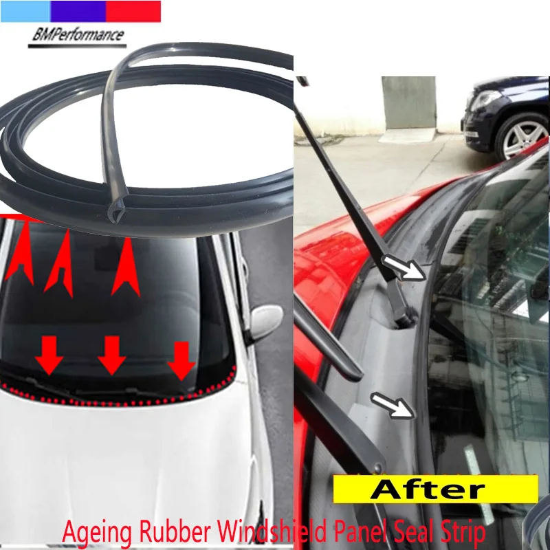 1.7m Car Wiper Front Windshield Panel Moulding Seal Strip for Honda Audi Benz Buick VW Skoda Mazda Ford Toyota BMW E46 E39 M5 X6