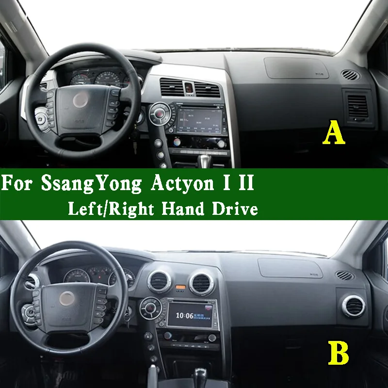 

For SsangYong Actyon I II Pickup Kyron Sports Mk1 Mk2 Dashmat Dashboard Cover Instrument Panel Pad Dash Mat Anti-Dirt Ornaments