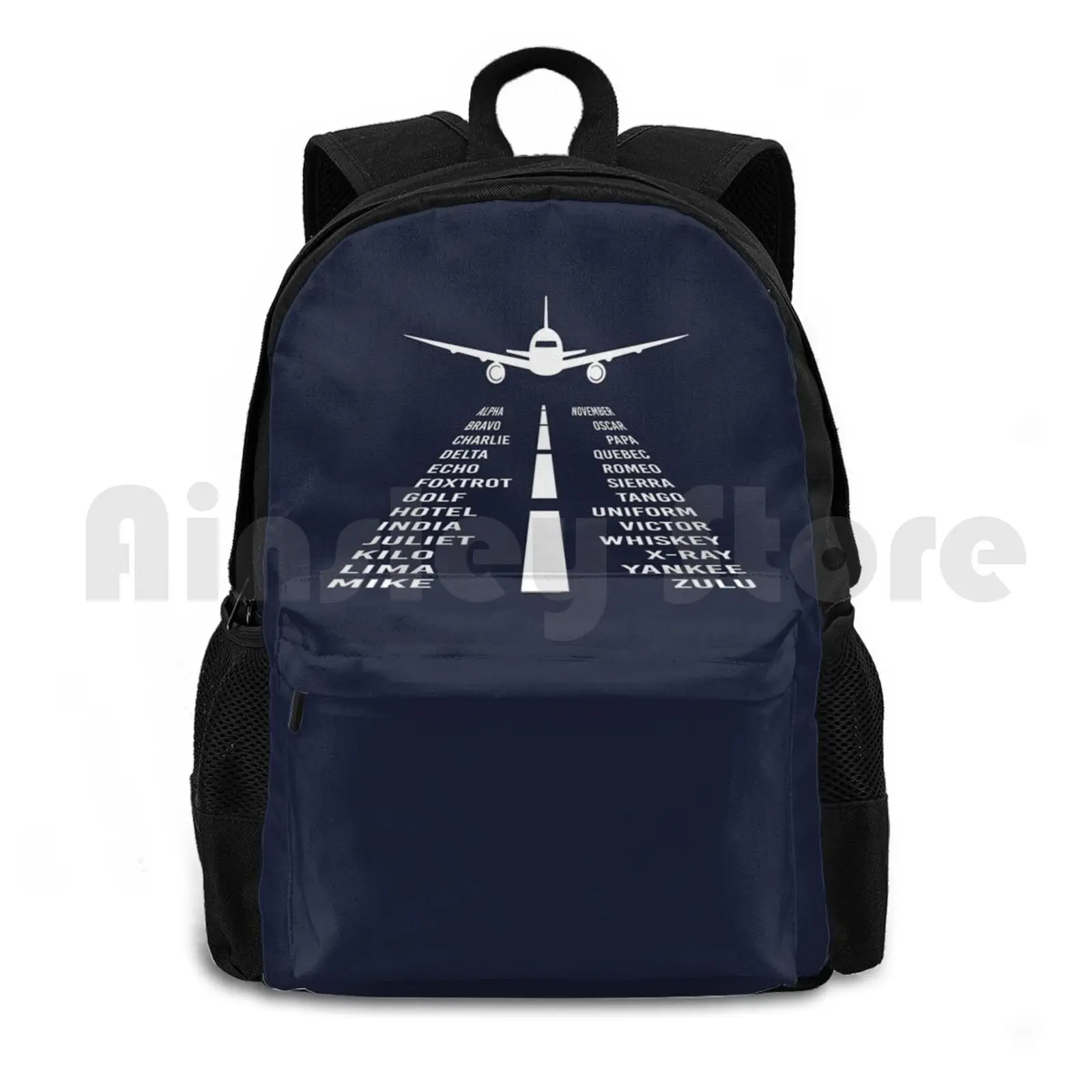 Airplane Phonetic Alphabet Pilot Gift Outdoor Hiking Backpack Waterproof Camping Travel Airplane Military For Men Aviation