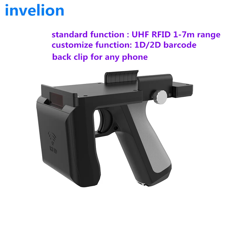 invelion Portable Scanning UHF RFID Bluetooth reader ISO-18000-6C 10cm-7meter long range JAVA C# SDK info