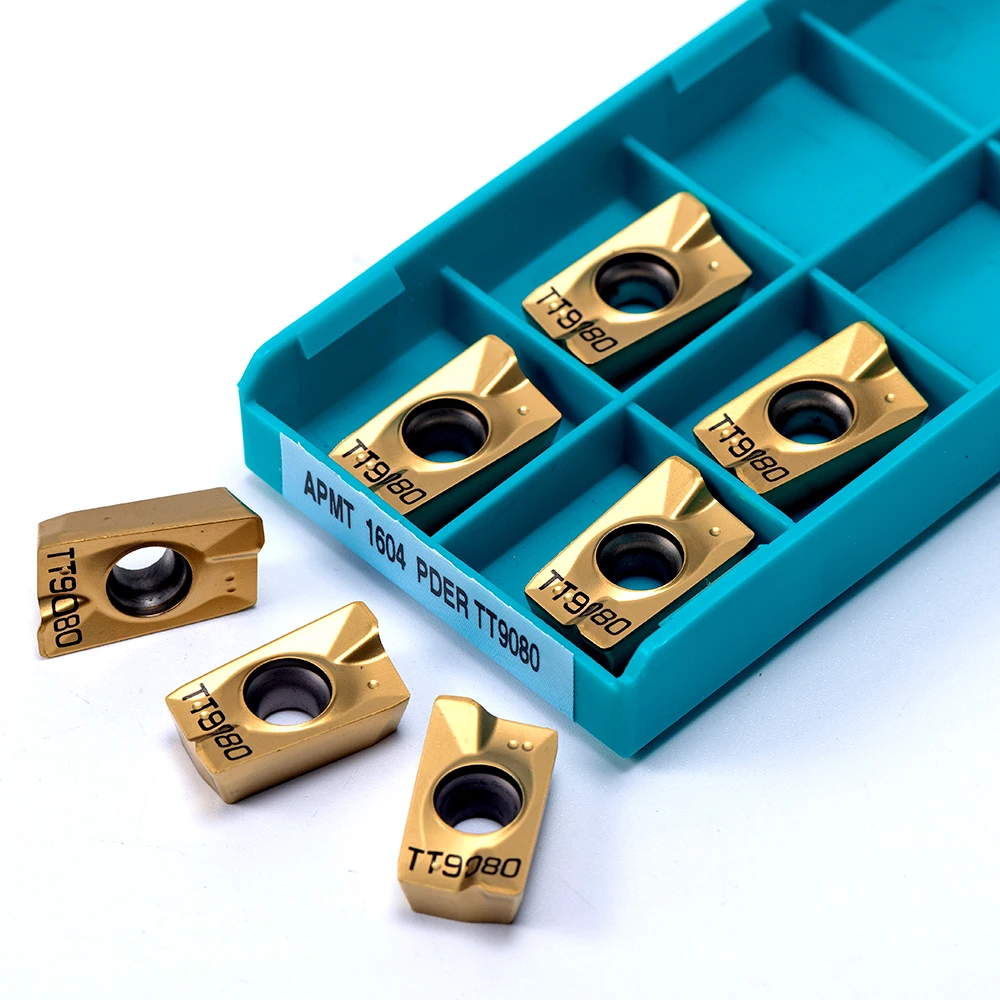Imagem -03 - Carbide Fresadora Interna Inserção de Máquina Cnc Torno de Metal Ferramenta de Torneamento Alta Qualidade Apmt1604 Pder Tt9080 Apmt 1604 10 Pcs