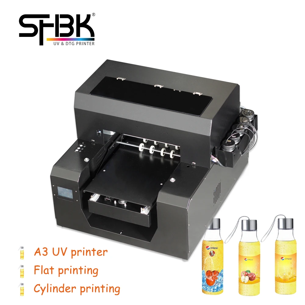 UV printer flat cylindrical two-in-one using L1800 print head LED cooling for silicone/plastic/metal/leather printing