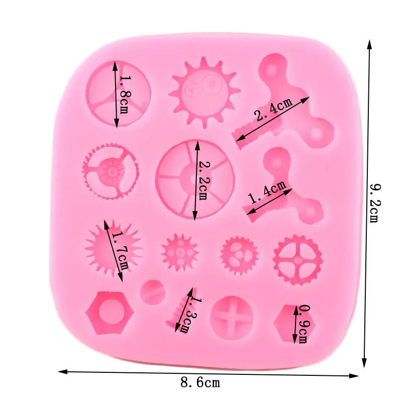 Mechanical Gear Screw Nut Silicone Molds DY Steampunk Fondant Cake Decorating Tools Cupcake Topper Candy Clay Chocolate Moulds