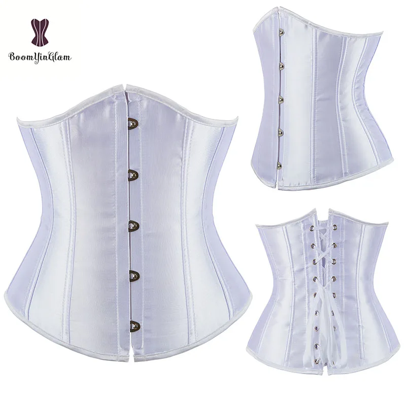 8 Colors Available Women Burlesques Gothic Gorset Plus Size Satin Underbust Corselet With G String Waist Training Corset28335#